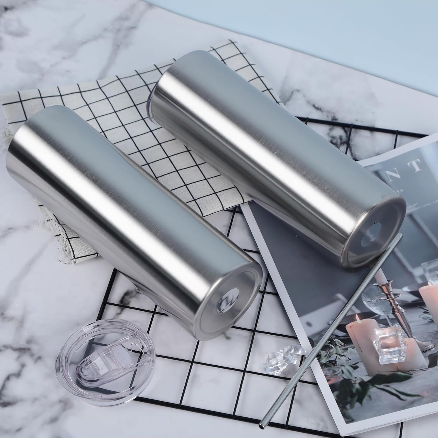 CUSTOM 30oz Stainless Steel EPOXY Skinny Tumbler