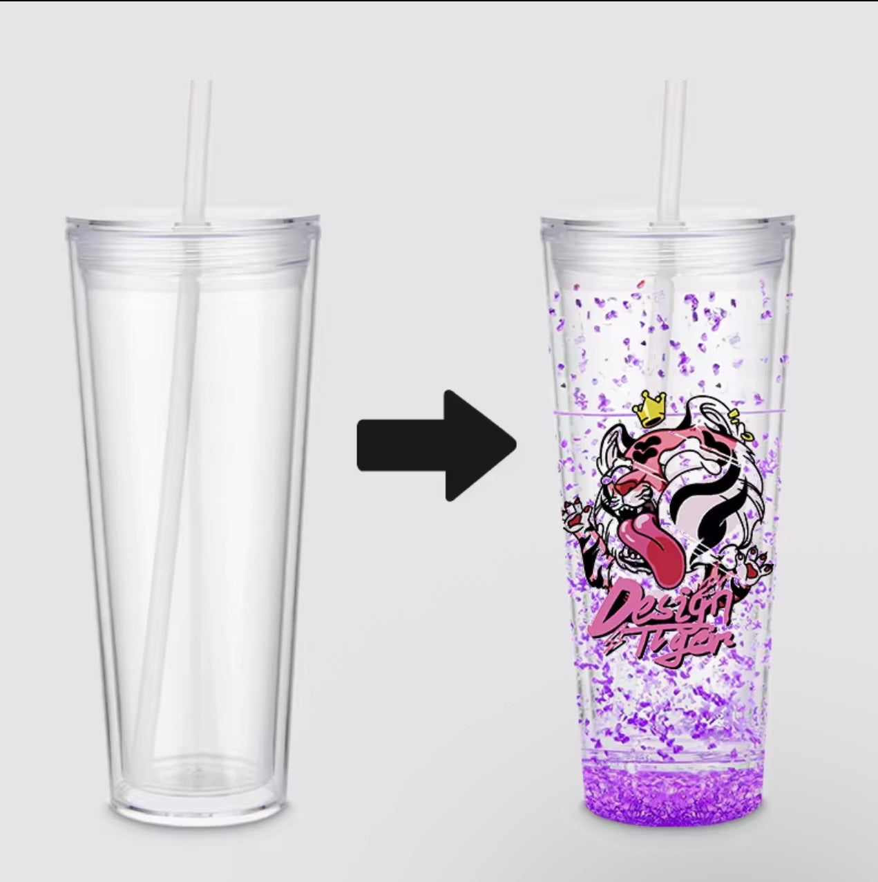 24 oz Acrylic Double-Wall Snow Globe Tumbler