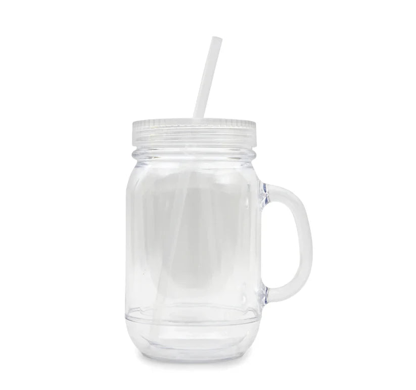 20oz Acrylic Mason Jar Snowglobe- Clear Lid (EPOXY sealed)