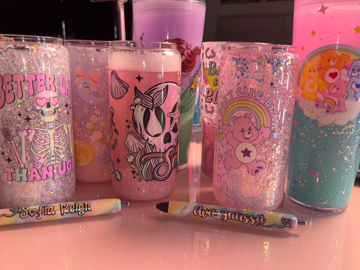 20oz Glass Snow Globe Tumbler -- Salty but Sweet (pre-made)