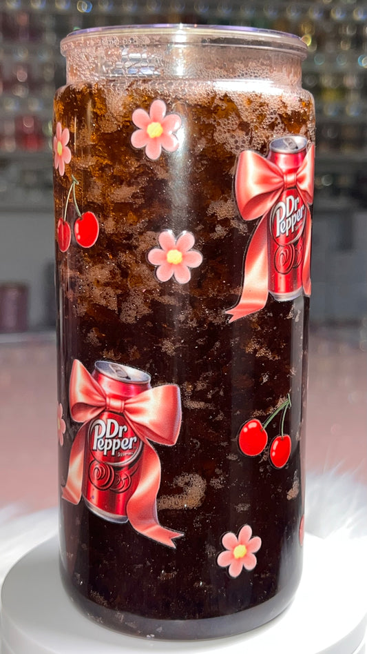 20 oz Acrylic Founle-Wall Snow Globe Tumbler - Dr. Pepper (crushed-ice soda)