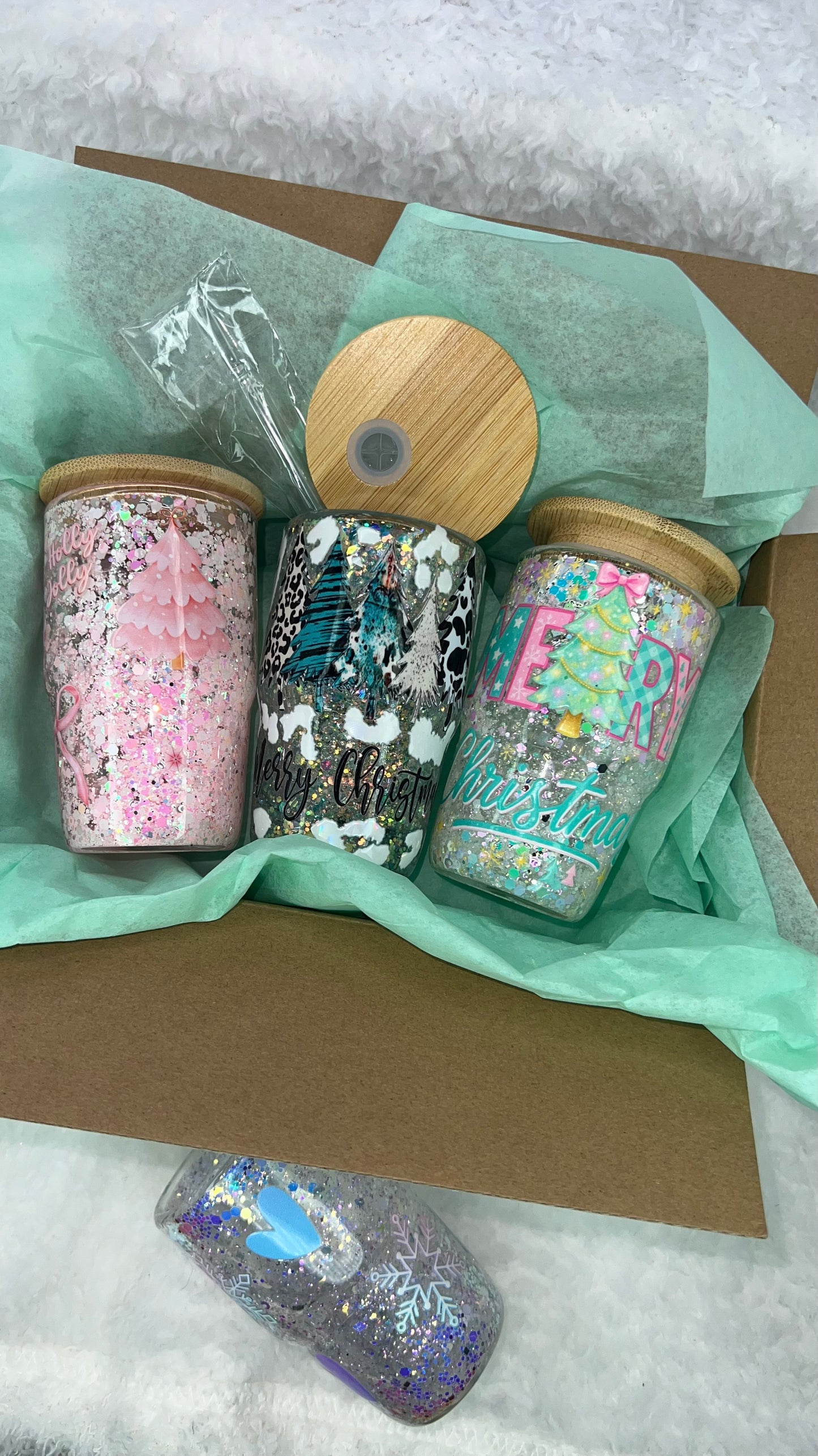 3oz Glass Snow Globe -- Boujee Winter Forest