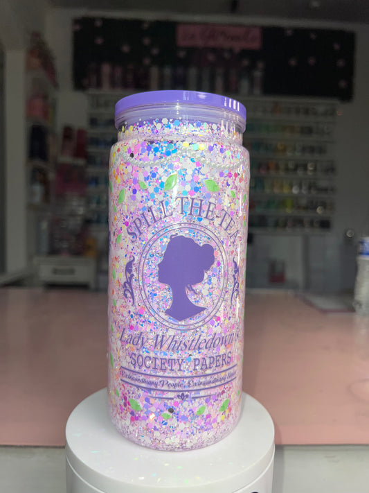 20 oz Acrylic Snow Globe Tumbler- Tea Society