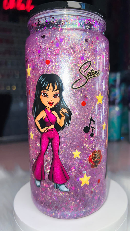 20 oz Acrylic Snow Globe Tumbler-Selena