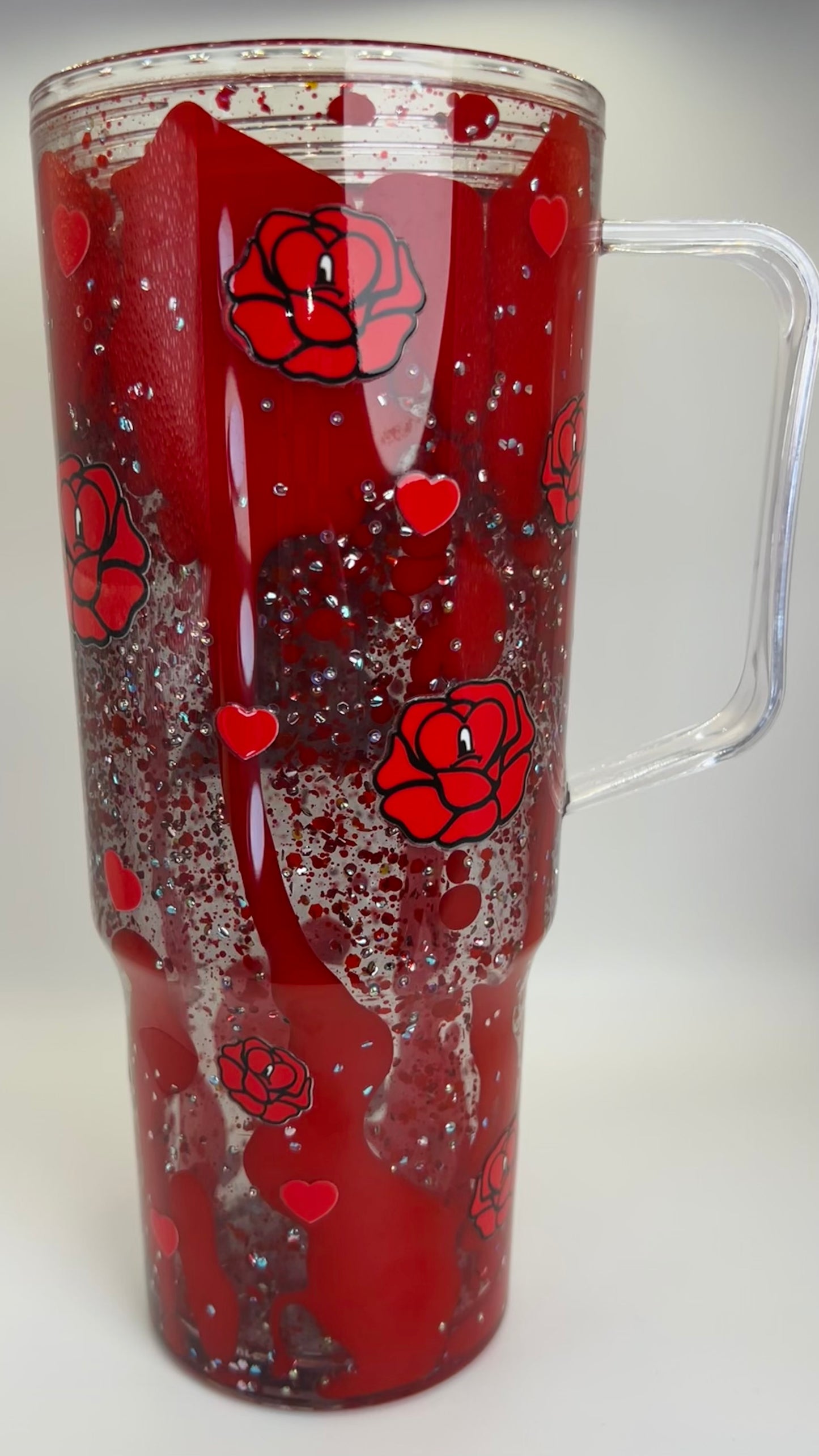 40oz Acrylic Snowglobe w/ Handle-- Bad Bunny Lava Love