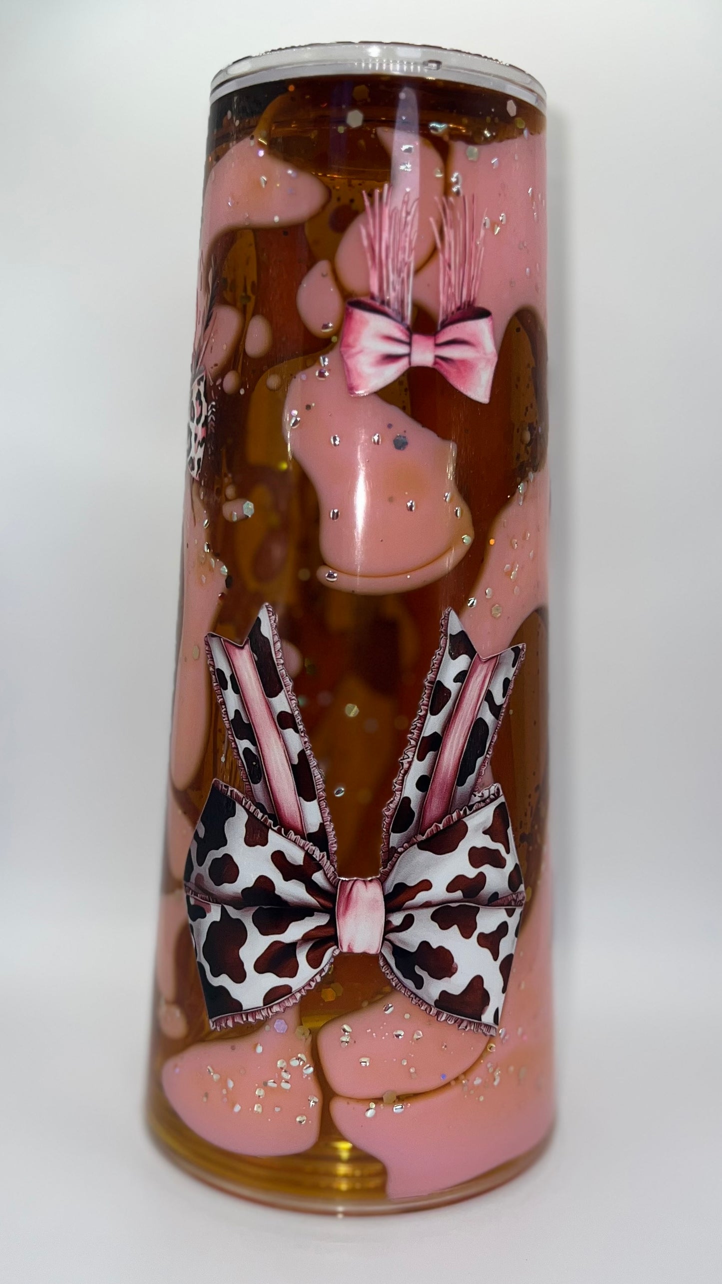 24 oz Acrylic Double-Wall Snow Globe Tumbler —Pink Mischief