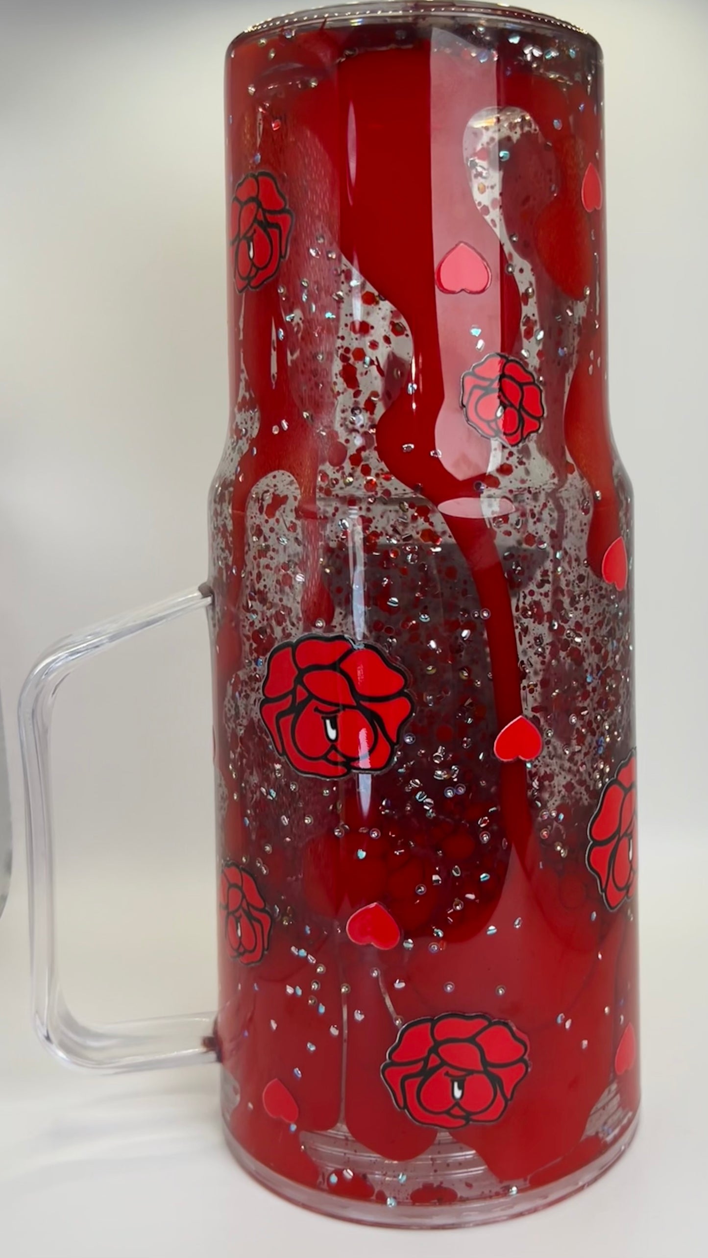 40oz Acrylic Snowglobe w/ Handle-- Bad Bunny Lava Love