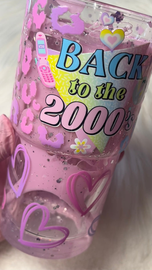 18oz Acrylic Snow Globe Tumbler -- To the 2000's (pre-made)