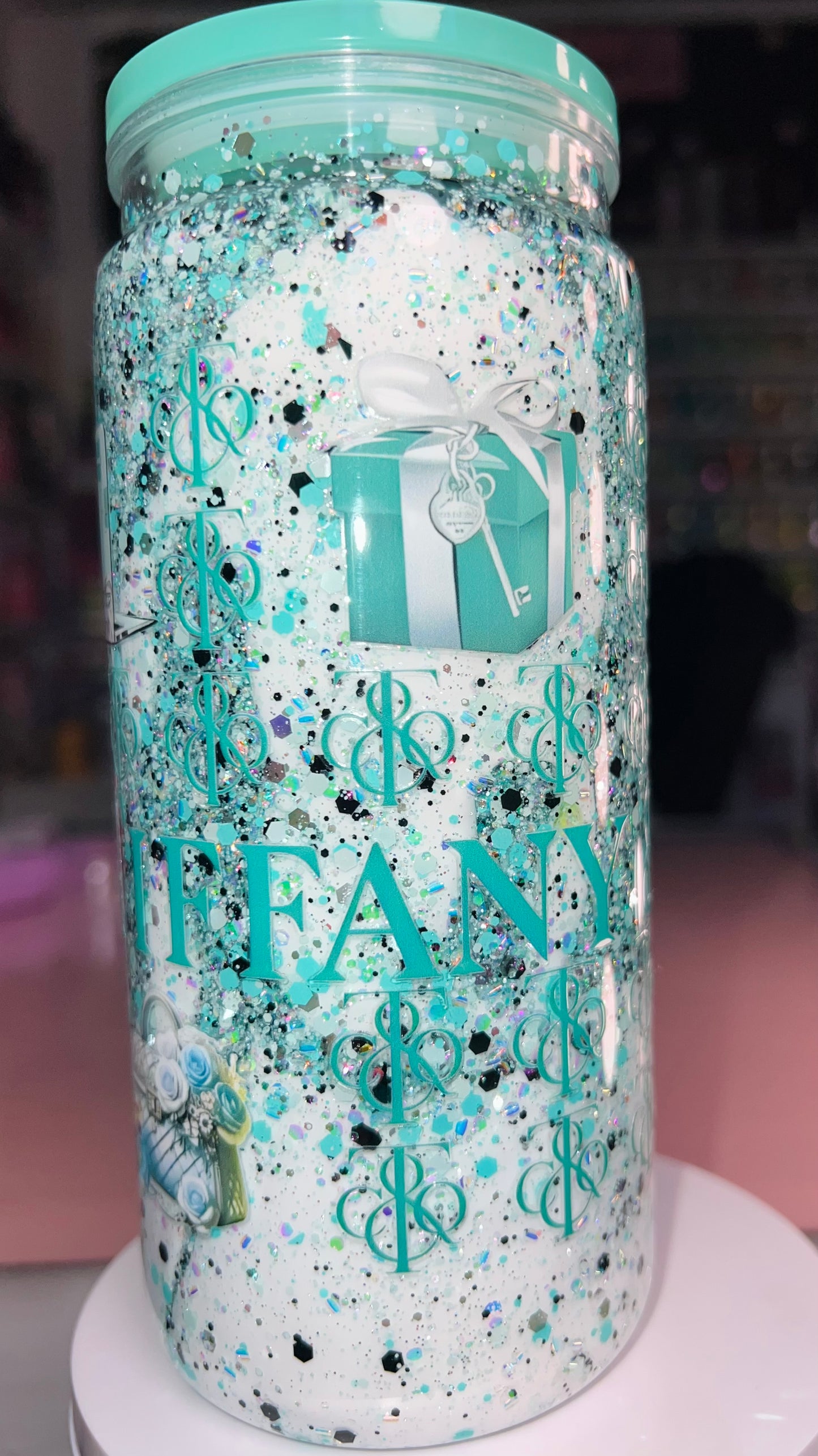 20 oz Acrylic Snow Globe Tumbler- Tiffany