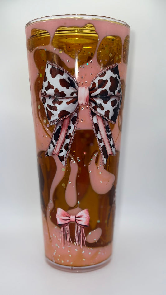 24 oz Acrylic Double-Wall Snow Globe Tumbler —Pink Mischief