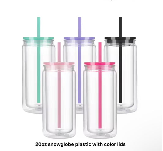 20oz Acrylic Snow Globe Tumbler
