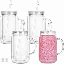 20oz Acrylic Mason Jar Snowglobe- Clear Lid (EPOXY sealed)