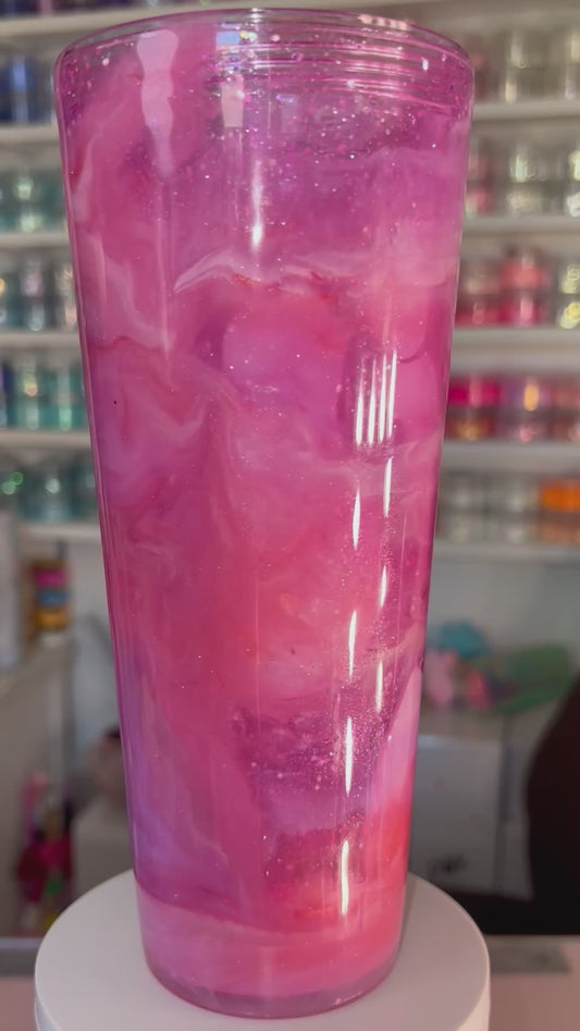 24oz Acrylic Snow Globe Tumbler—Ink Drop